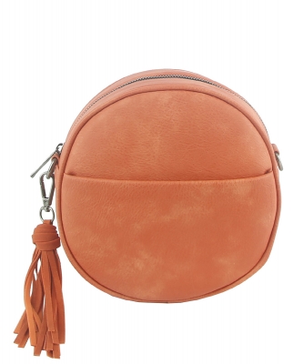 Fashion Tassel Round Crossbody Bag LSD190 ORANGE